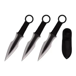 7.5″ Throwing Knives with Sheath 3 Pcs Set – Black
