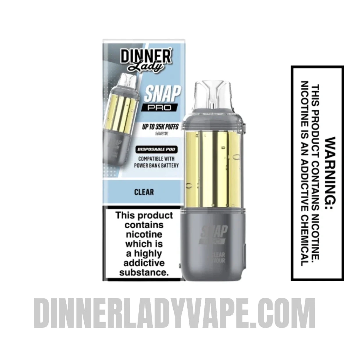 Clear Dinner Lady Snap Pro 35K Disposable Vape Pod - Image 2