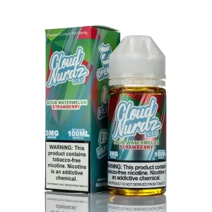 Cloud Nurdz E-Liquid – Sour Watermelon Strawberry Iced – 100ml