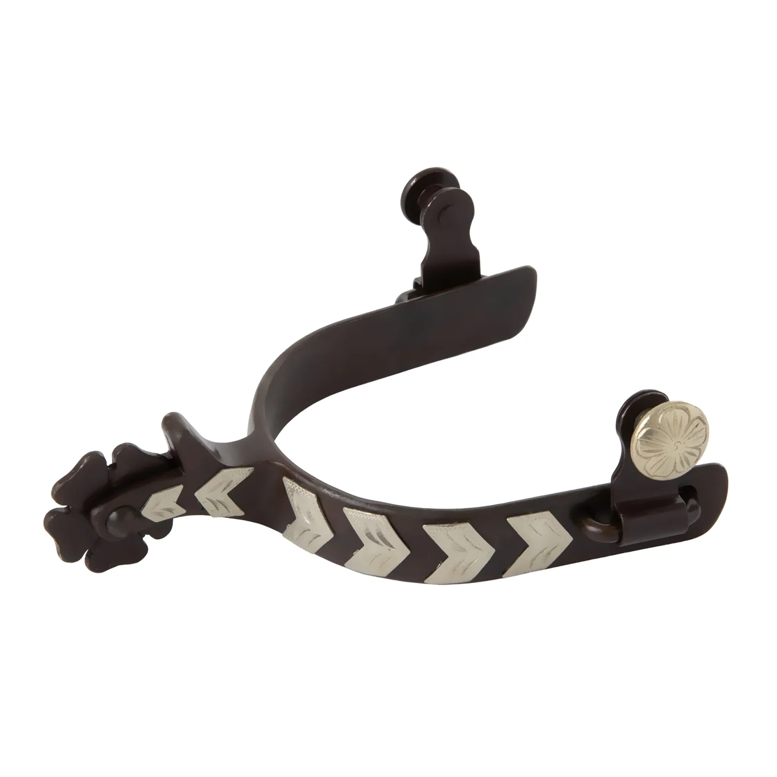 Men's Western Spurs with German Silver Chevron Trim