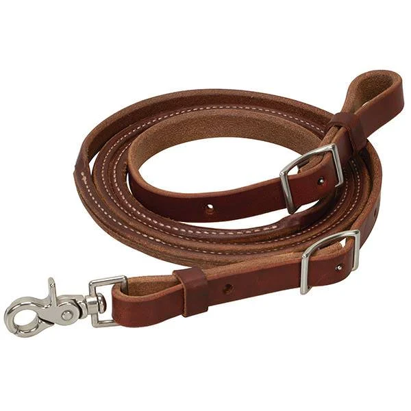 Oiled Canyon Rose Heavy Harness Round Roper Rein, 3/4" - Image 2