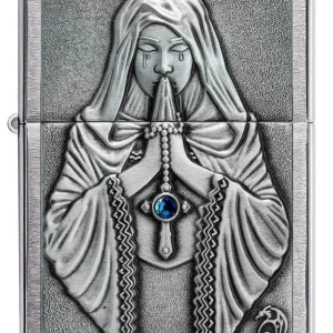 Zippo Lighter - Anne Stokes Gothic Prayer Emblem